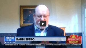 screenshot of rabbi spero holding a prayer for the nation