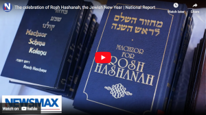 screenshot of a rosh hashanah book and other texts in a video about the holiday's meaning